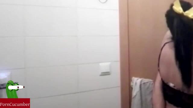 Amara sucks dick in the bathroom and gets fucked hard